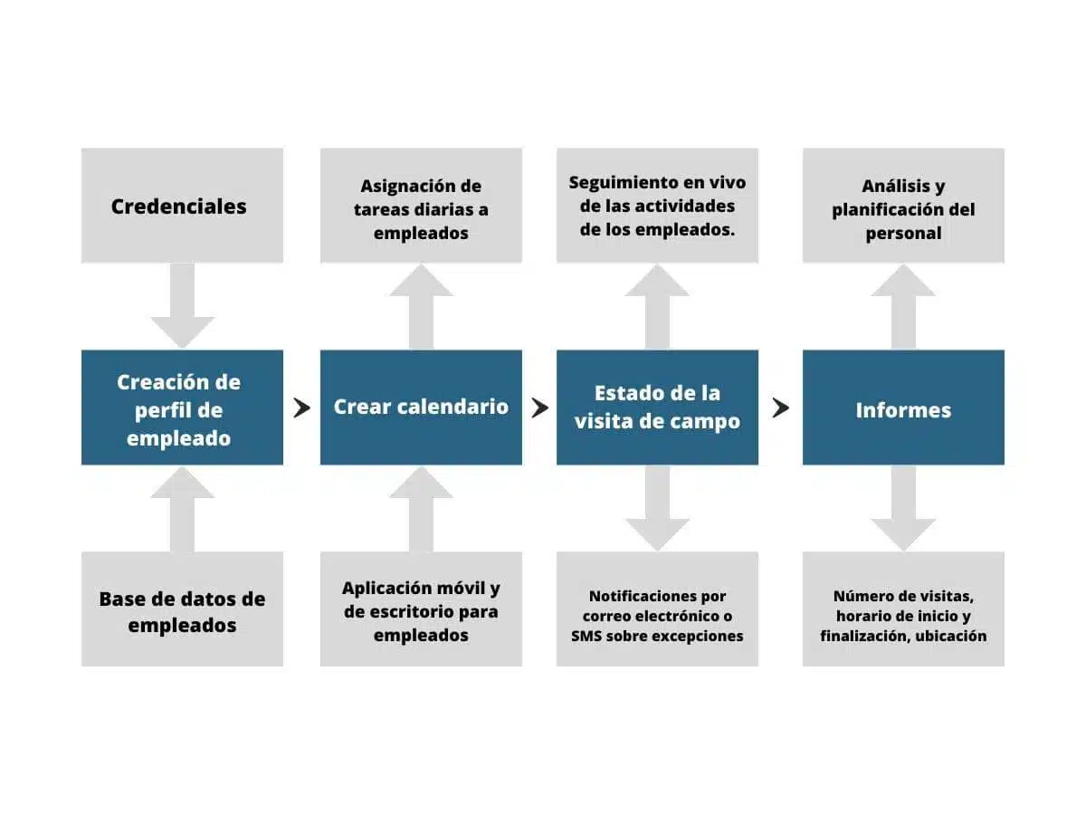 proceso del Software control de visitas a clientes